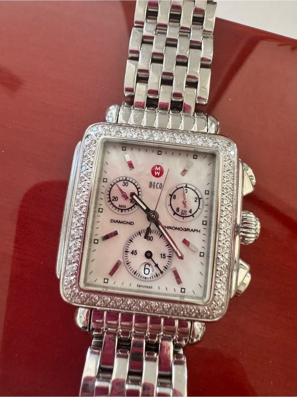 BEST DEAL ♥️ Michele Deco Diamond Chronograph Watch in Silver ♥️